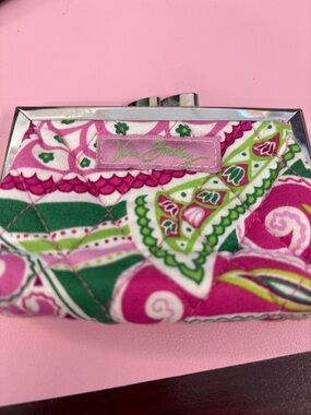 Vera Bradley Pink and Green Paisley Coin Purse